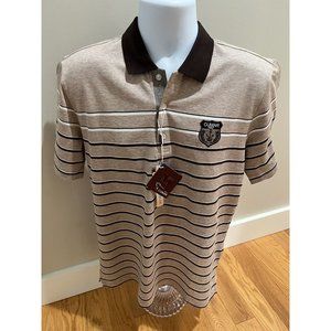 Cumar Italy Mens Polo Shirt Large Brown New With Tags